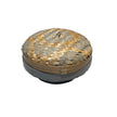 Grey Round Henna Rattan Box