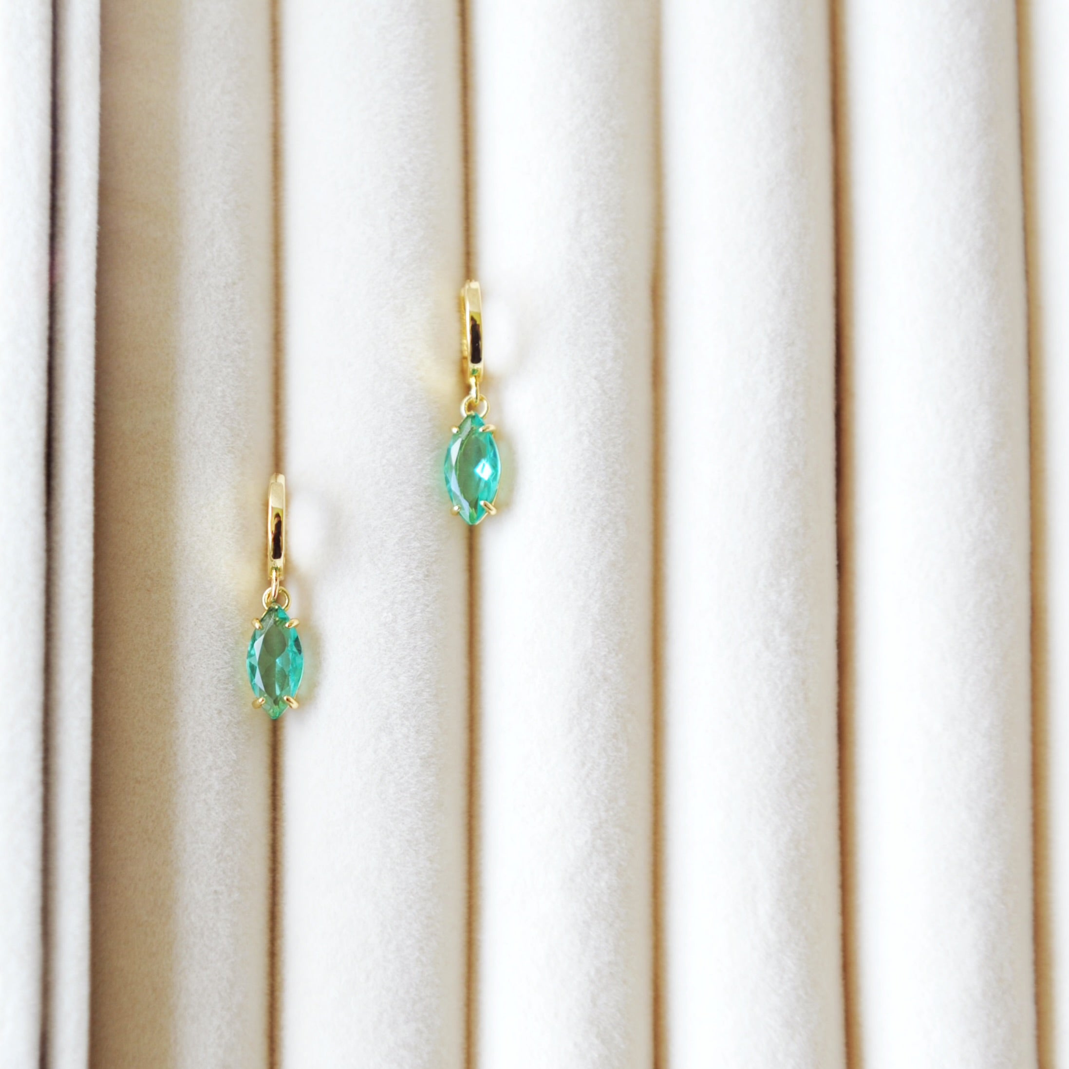Imogen Mint Marquee Huggie hoops