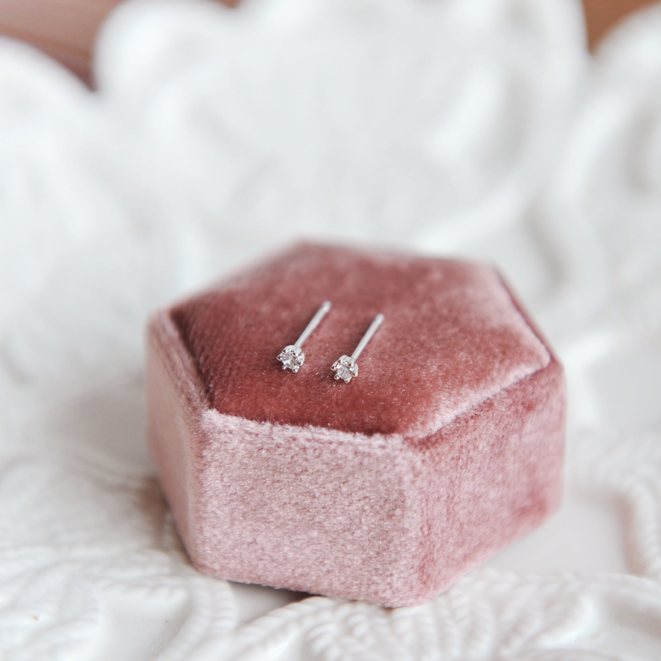 GWEN dainty crystal stud earrings, Minimalist