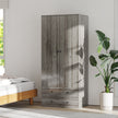 Briar Wardrobe Closet-Armoire with 2 Drawers and Hanging Rod-Grey