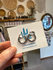Kactus Blue Steel Chunky Round Hoops