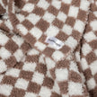 Chocolate Milk & White Check Print Extended Throw