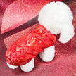 Lucky Bloom Chinese New Year Dog Shirt | Red & Gold Cheongsam-Inspired Top