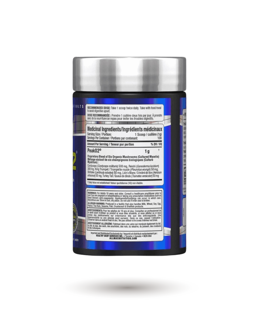 ALLMAX PeakO2 Mushroom Supplement for Performance