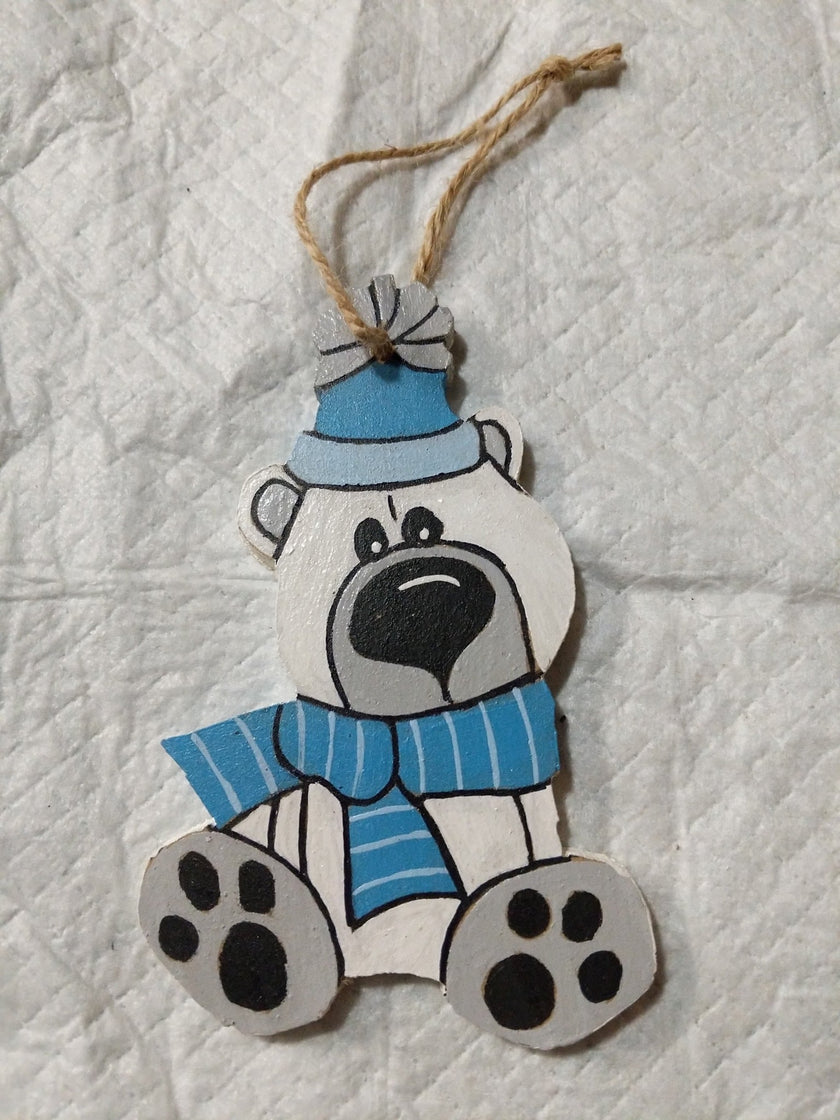 Ornement de bois OURS POLAIRE