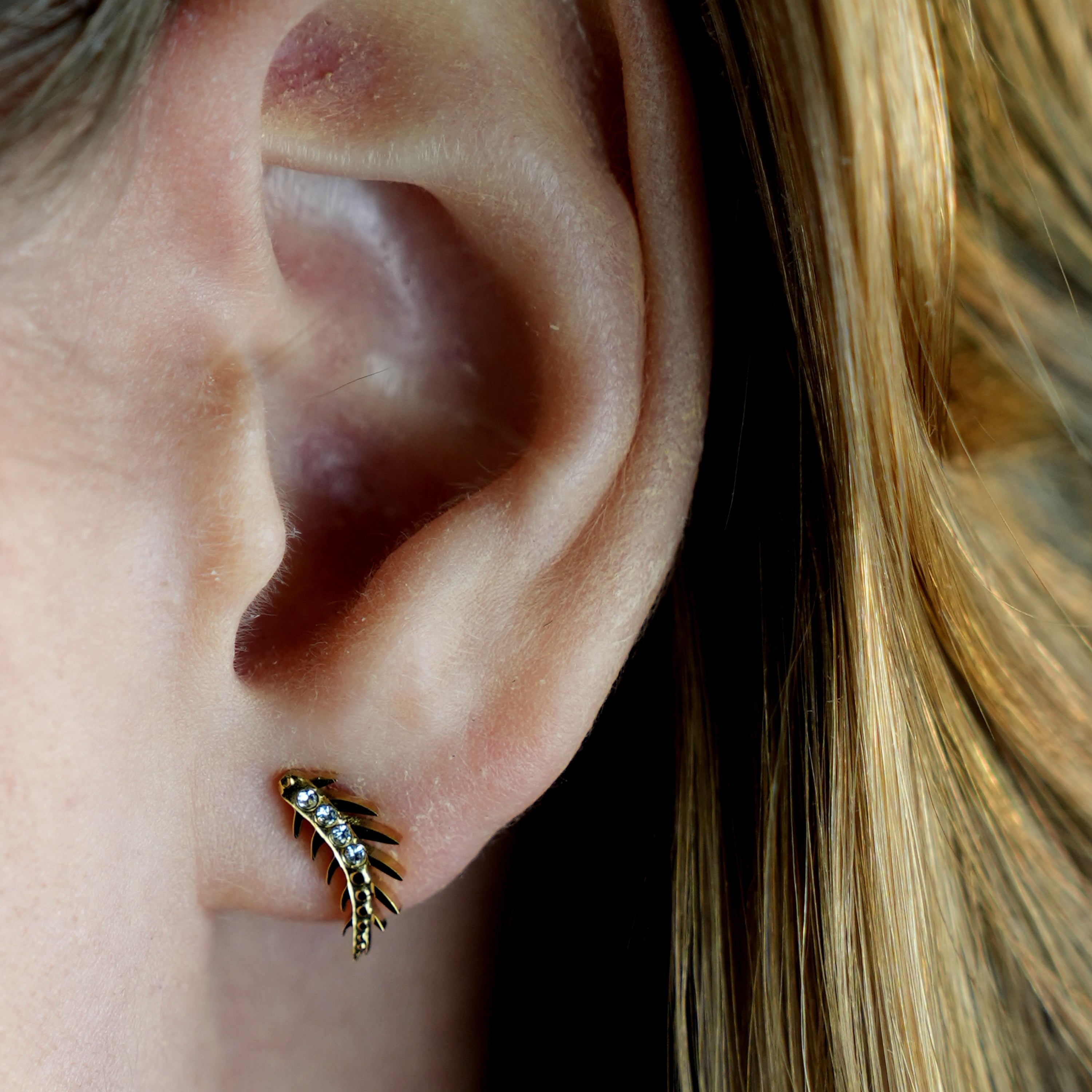Boucles d'oreilles en zircone en forme de météore volant de EBBA.