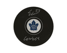 Easton Cowan Autographed Toronto Maple Leafs Autograph Model Puck Inscribed 