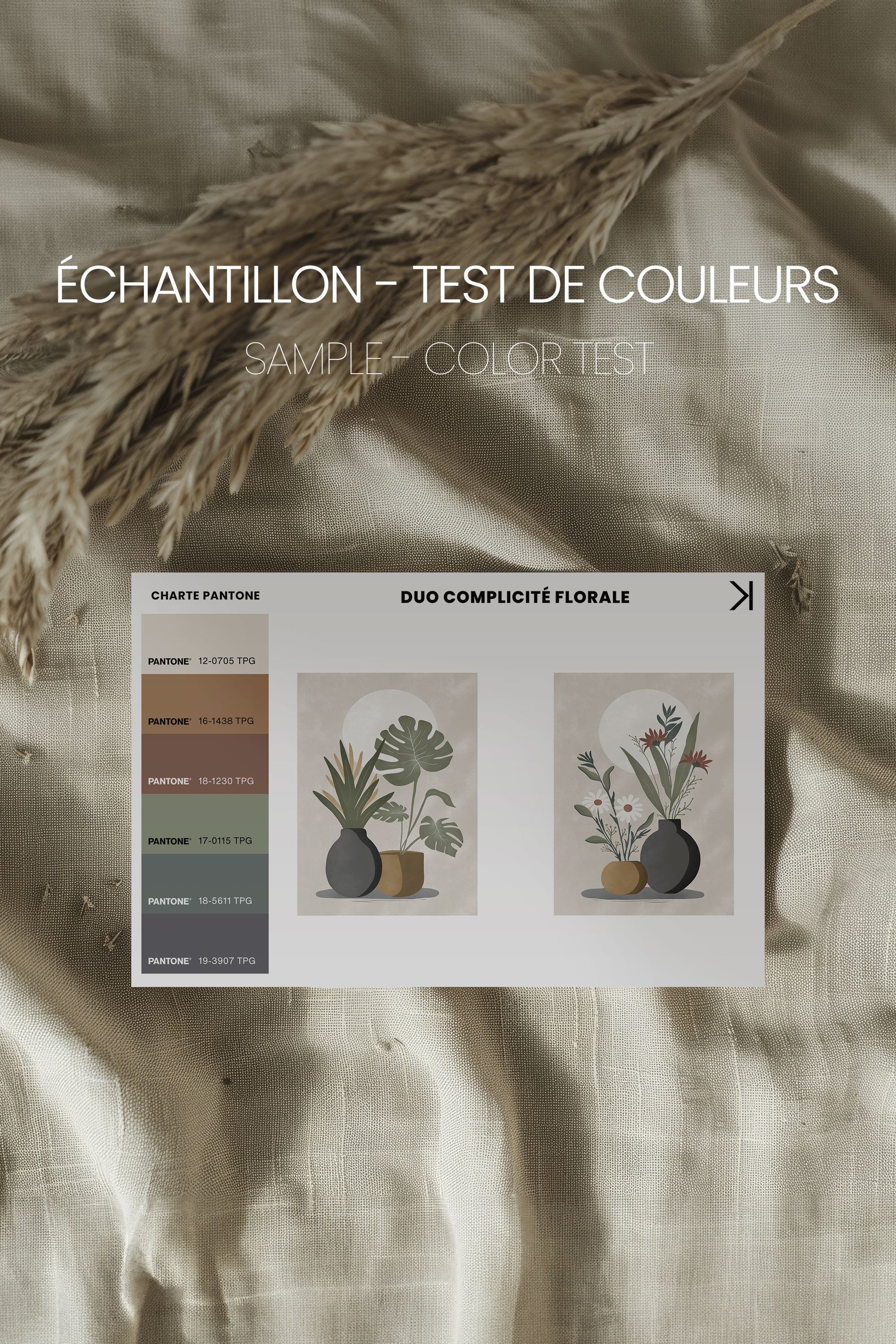 DUO COMPLICITÉ FLORALE (2 Oeuvres sur toile étirée)