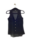 ECLIPSE Regular fit Button-down Top in Black - XS