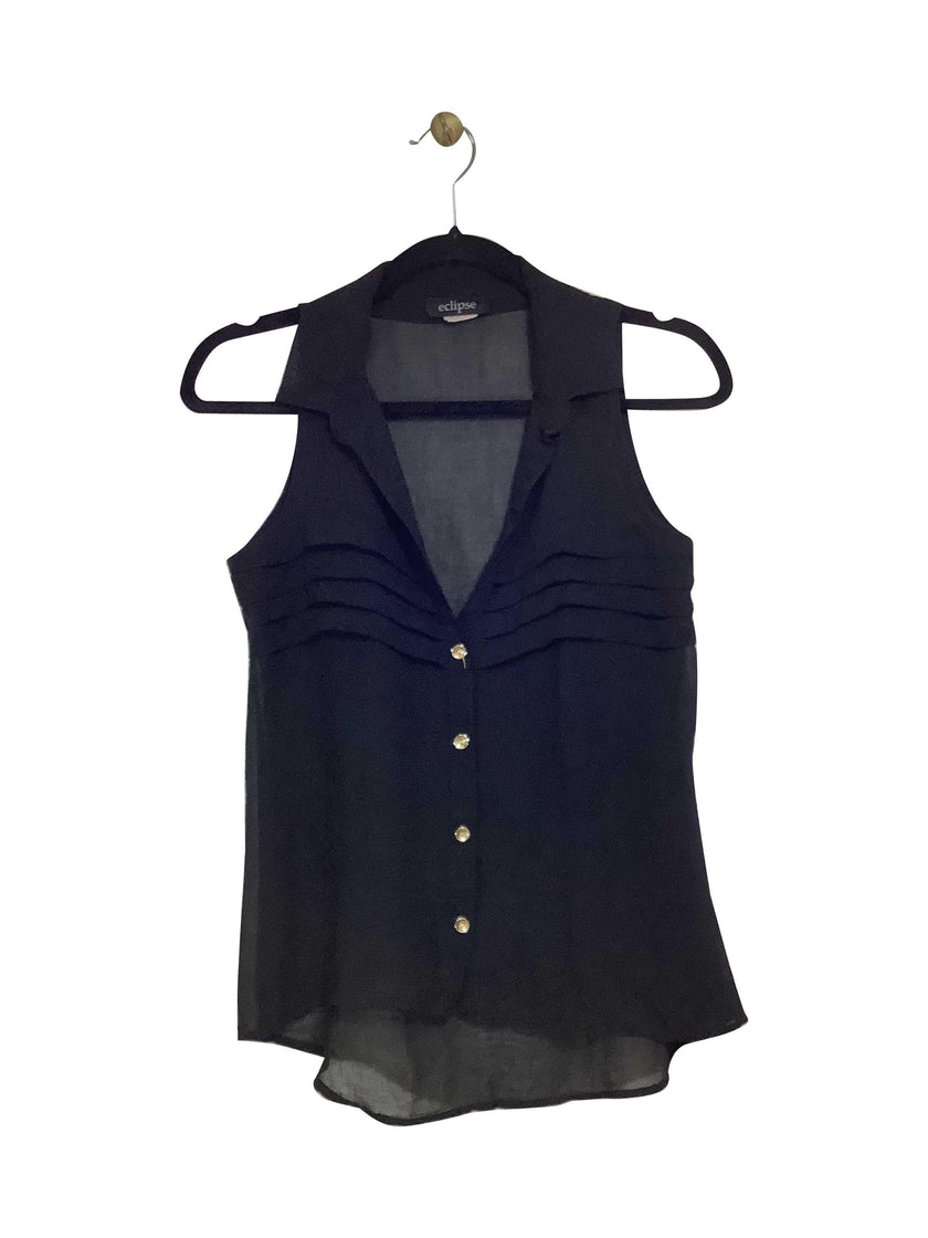 ECLIPSE Regular fit Button-down Top in Black - XS