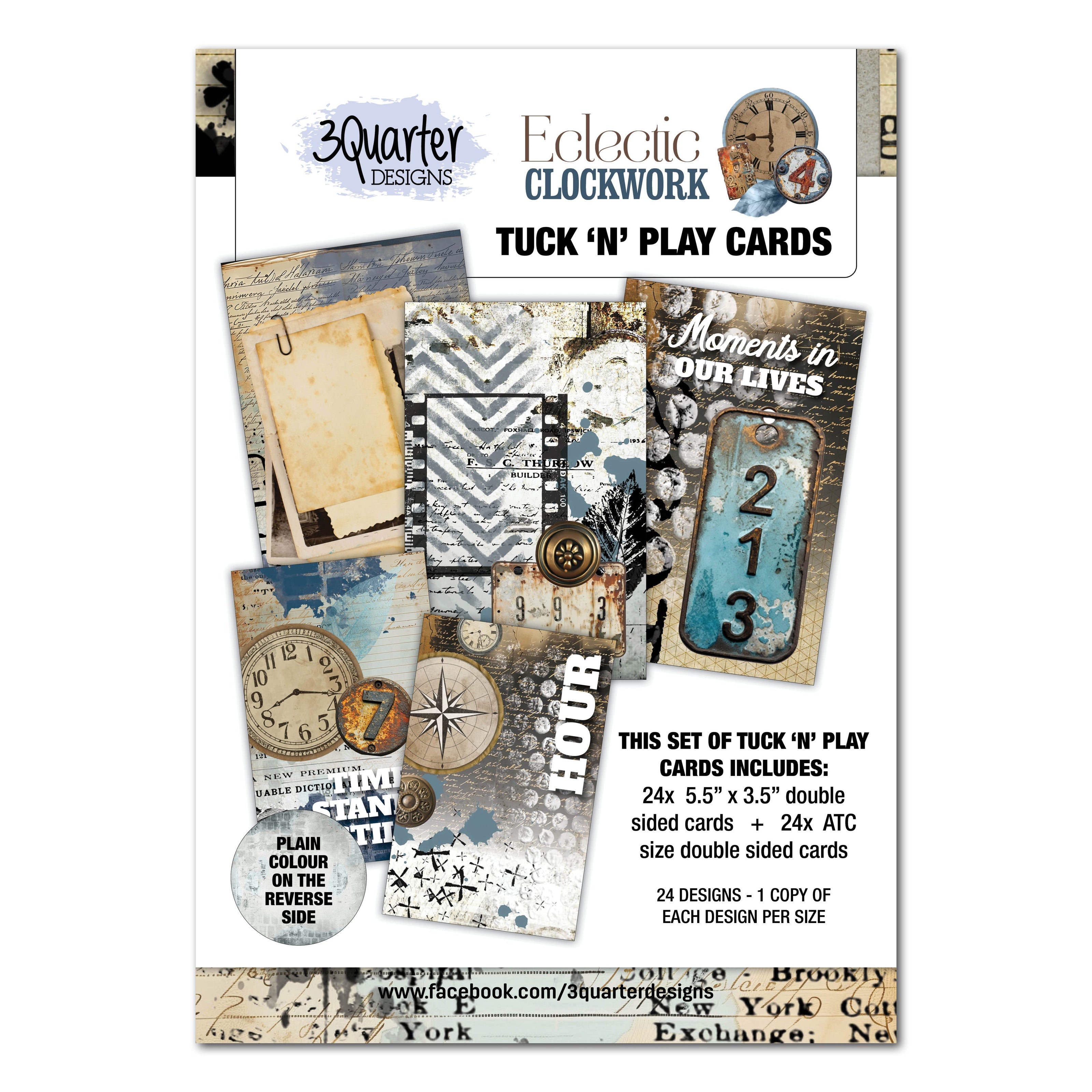 3Quarter Designs Eclectic Clocks - Tuck N Play Cards