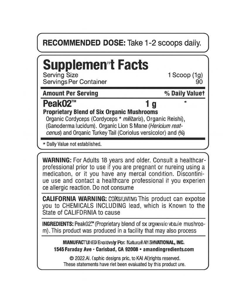 ALLMAX PeakO2 Mushroom Supplement for Performance
