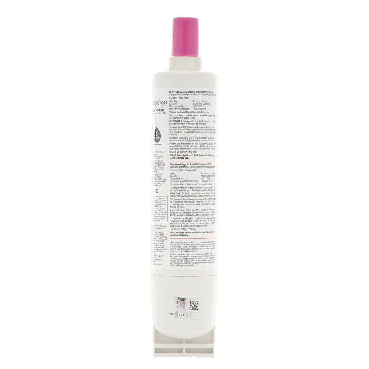Filtre à eau de remplacement pour réfrigérateur Whirlpool EDR5RXD1B