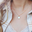 Mother of pearl cube necklace