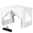Outsunny 10' x 10' Pop-Up Canopy Tent with Sidewalls, Height-Adjustable, Carry Bag Included, for Outdoor, Garden, Patio, White