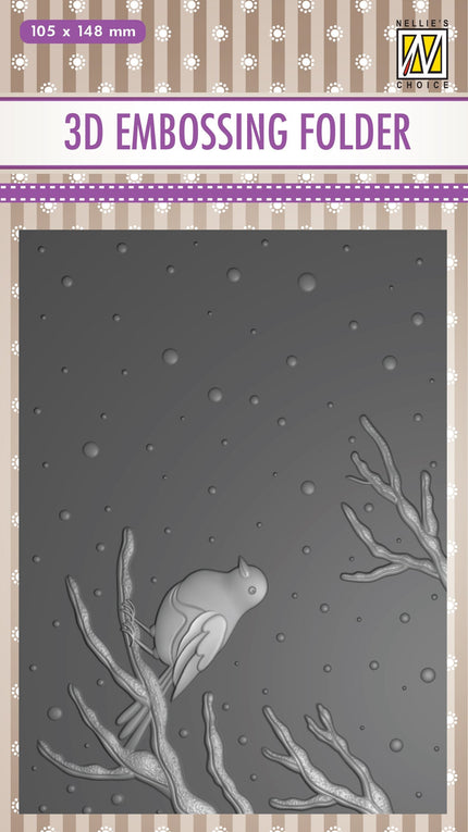 3D Embossing Folder - Bird on Branch