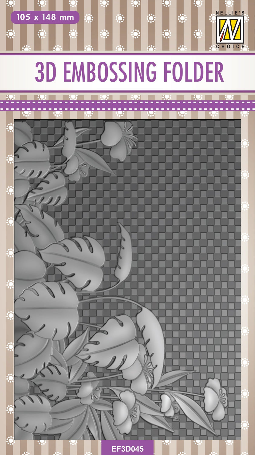 Nellie's Choice 3D Embossing Folder - Monstera Deliciosa