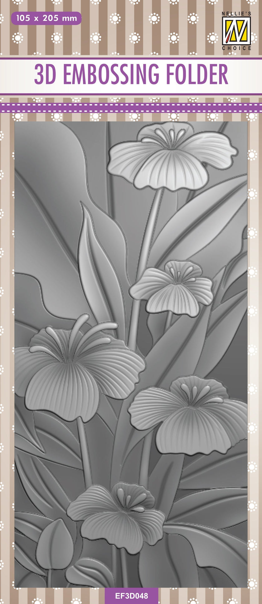 Nellie's Choice 3D Embossing Folder Slimline - Lilies