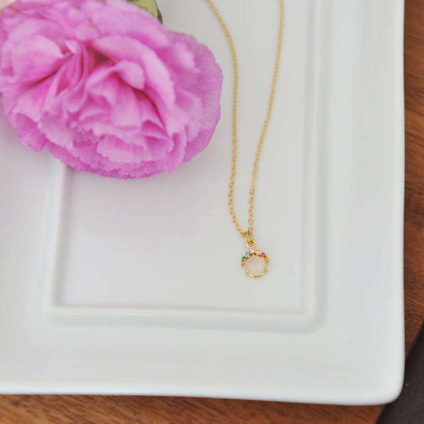 Alina White Smoke Cubic Zirconia Charm Necklace 