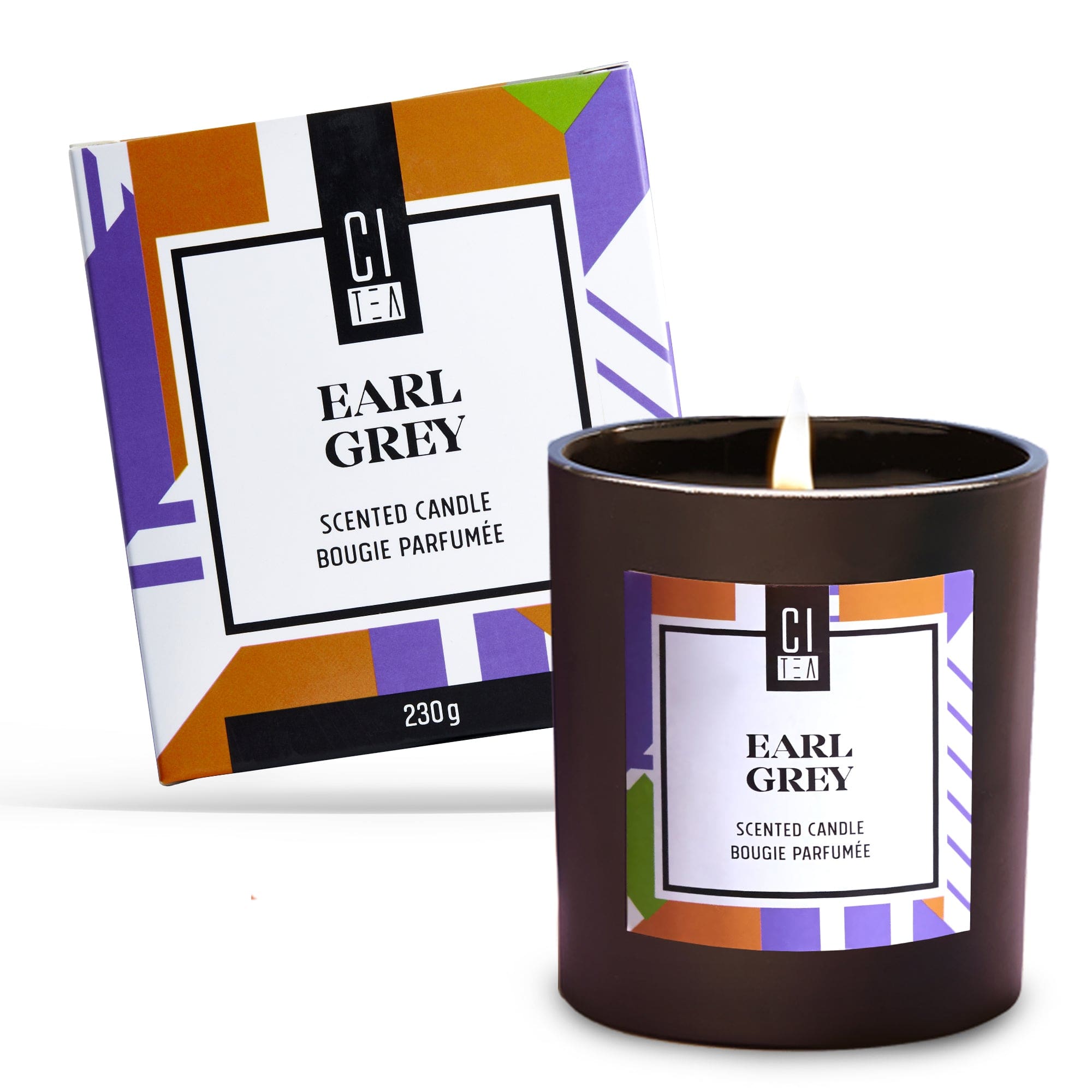 Bougie en cire de soja au parfum de thé Earl Grey - Bergamote & Rose - 8 oz