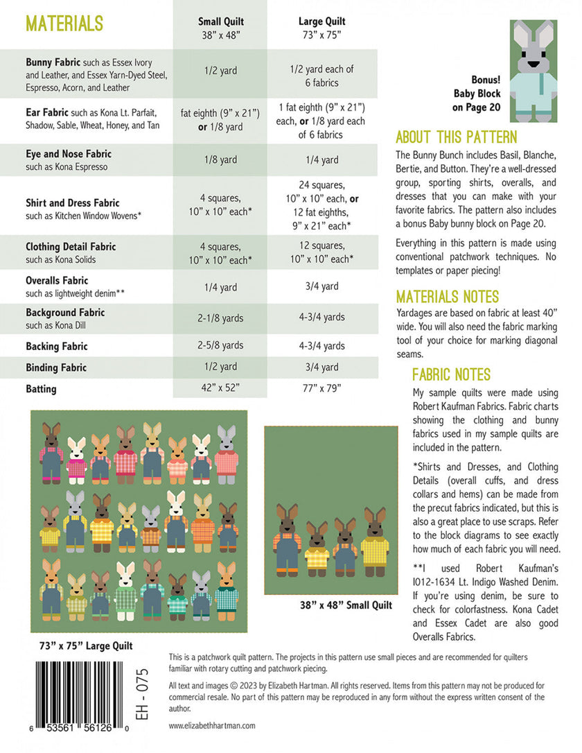Bunny Bunch Quilt Pattern by Elizabeth Hartman