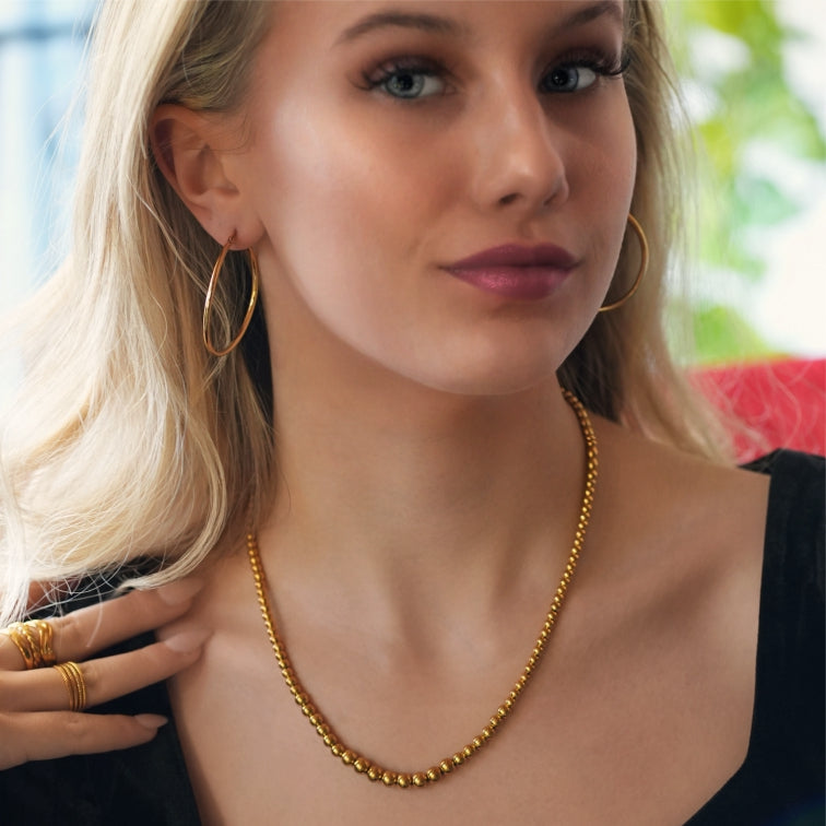 ELIF : Collier à maillons de perles de taille duo