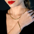 ELLA Gold: Intertwined Herringbone Snake Skin Textured Bracelet