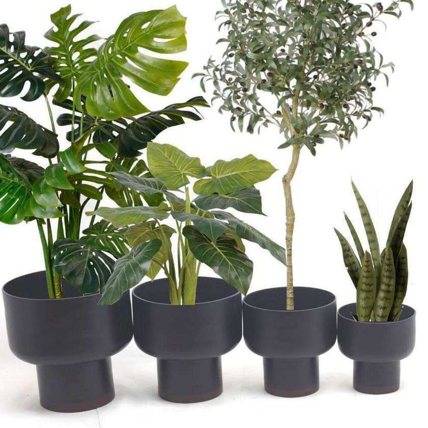 Elle - Black Bamboo Mid-Century Mushroom Planter