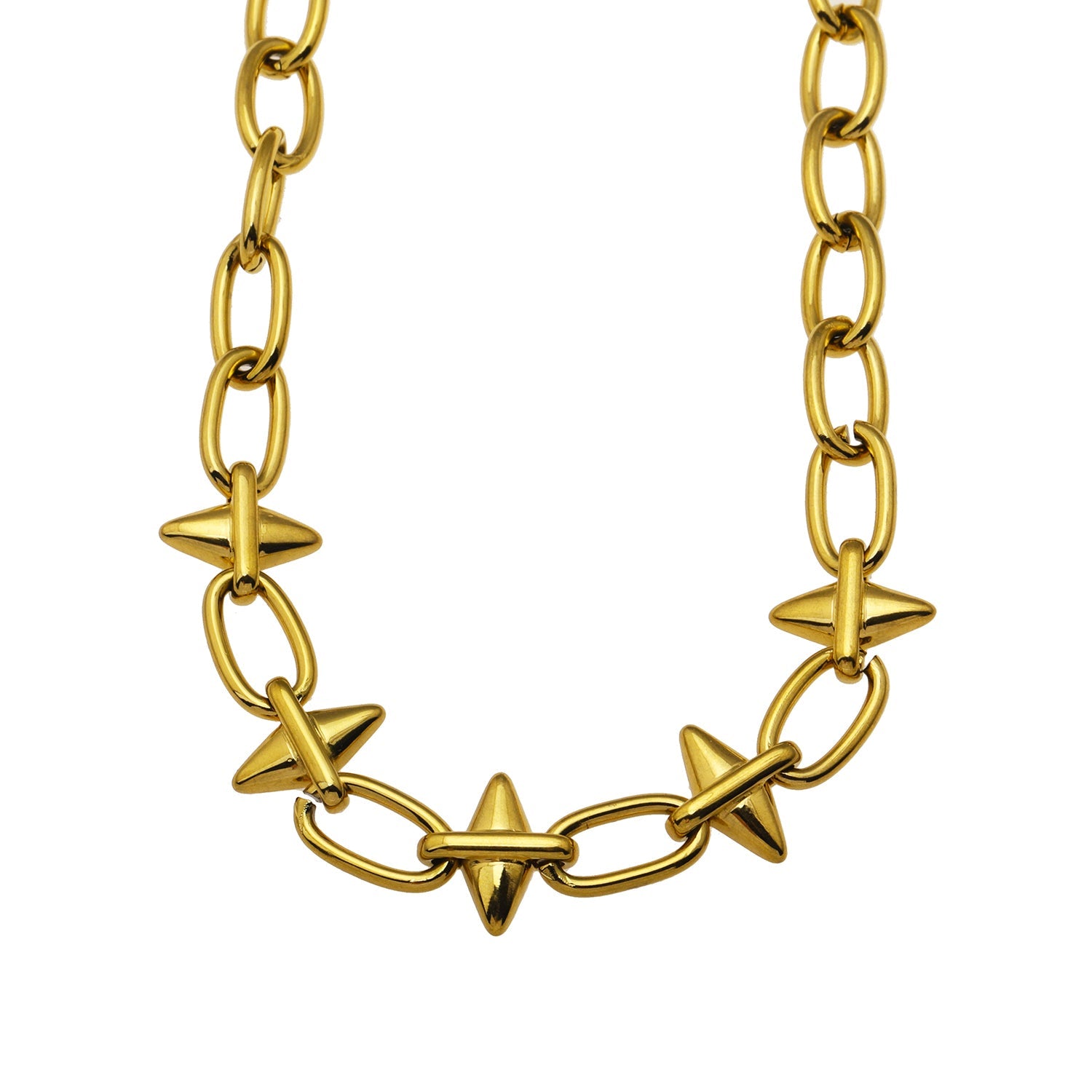 ELLINOR : Collier à breloques en forme de goutte de diamant, style industriel chic.