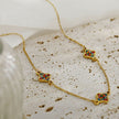 ELLIS Coloured Zirconia Charms Gold Necklace