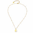 ELU Minimalist Metal & Shell Square Pendant Necklace