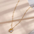 ELU Minimalist Metal & Shell Square Pendant Necklace