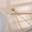 ELU Minimalist Metal & Shell Square Pendant Necklace
