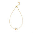 ELVIRA Or : Collier délicat à double chaîne avec pendentif à 3 anneaux entrelacés – Symbole d'amour, d'unité et d'éternité