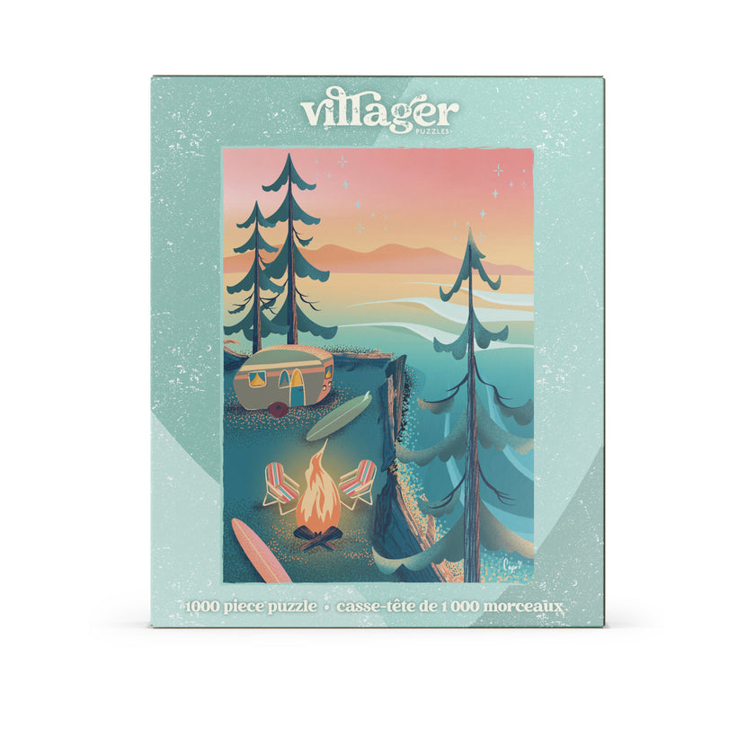 Camping côtier | Puzzle de 1000 pièces pour adultes | Conçu au Canada par Capri Sadler
