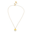 EMERSYN Gold: Minimalist Metal & Shell Circle Pendant Necklace
