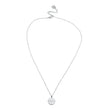 EMERSYN Argent (Or Blanc) : Collier avec pendentif rond minimaliste en métal et coquille.