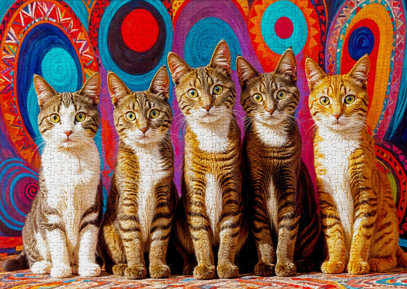 ENJOY - Cinq chats (puzzle de 1000 pièces)