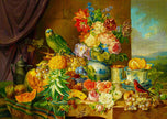 ENJOY - Schuster: Still Life with Fruit Flowers and Parrot (1000-Piece Puzzle)