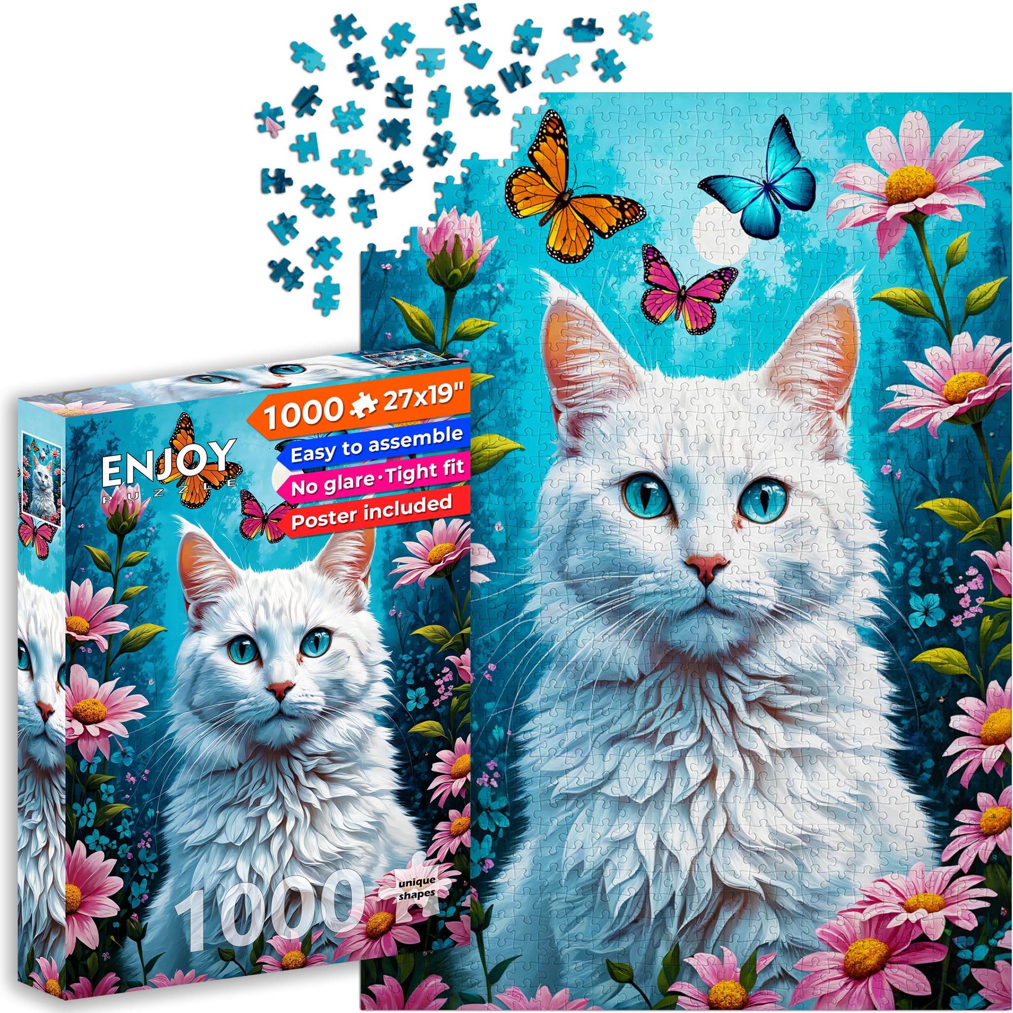 ENJOY - White Cat (1000-Piece Puzzle)