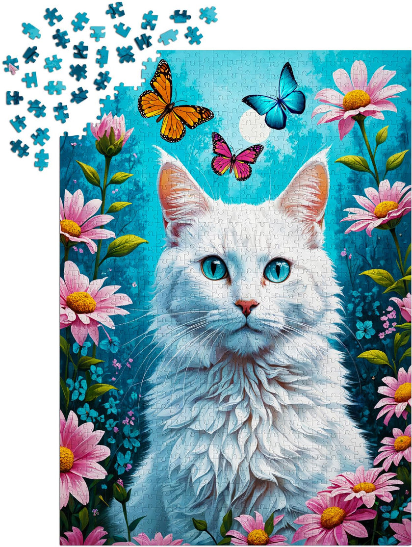 ENJOY - White Cat (1000-Piece Puzzle)