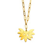 ENOLA Chaîne mini-cadenas avec pendentif en zircone à motif de feuilles en or.