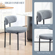 Cruz Modern Dining Chairs with Berber-Fleece Back-Set of 4-Grey
