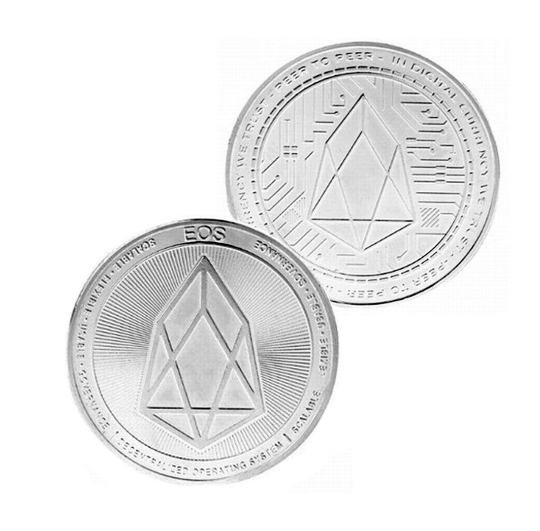 EOS Coin - Silver Metal Physical Blockchain Cryptocurrency Collectible Coin