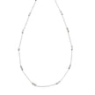 ERISSA: Trio Square-Beads Dainty Chain Necklace in White Gold (Silver Toned)