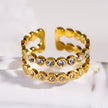 ERLAT: Double Stacked Zirconia Embellished Textured Ring