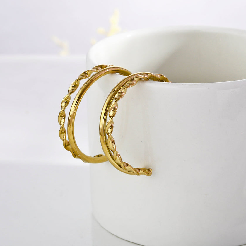ESME Double Stacked Gold Hoop Earrings