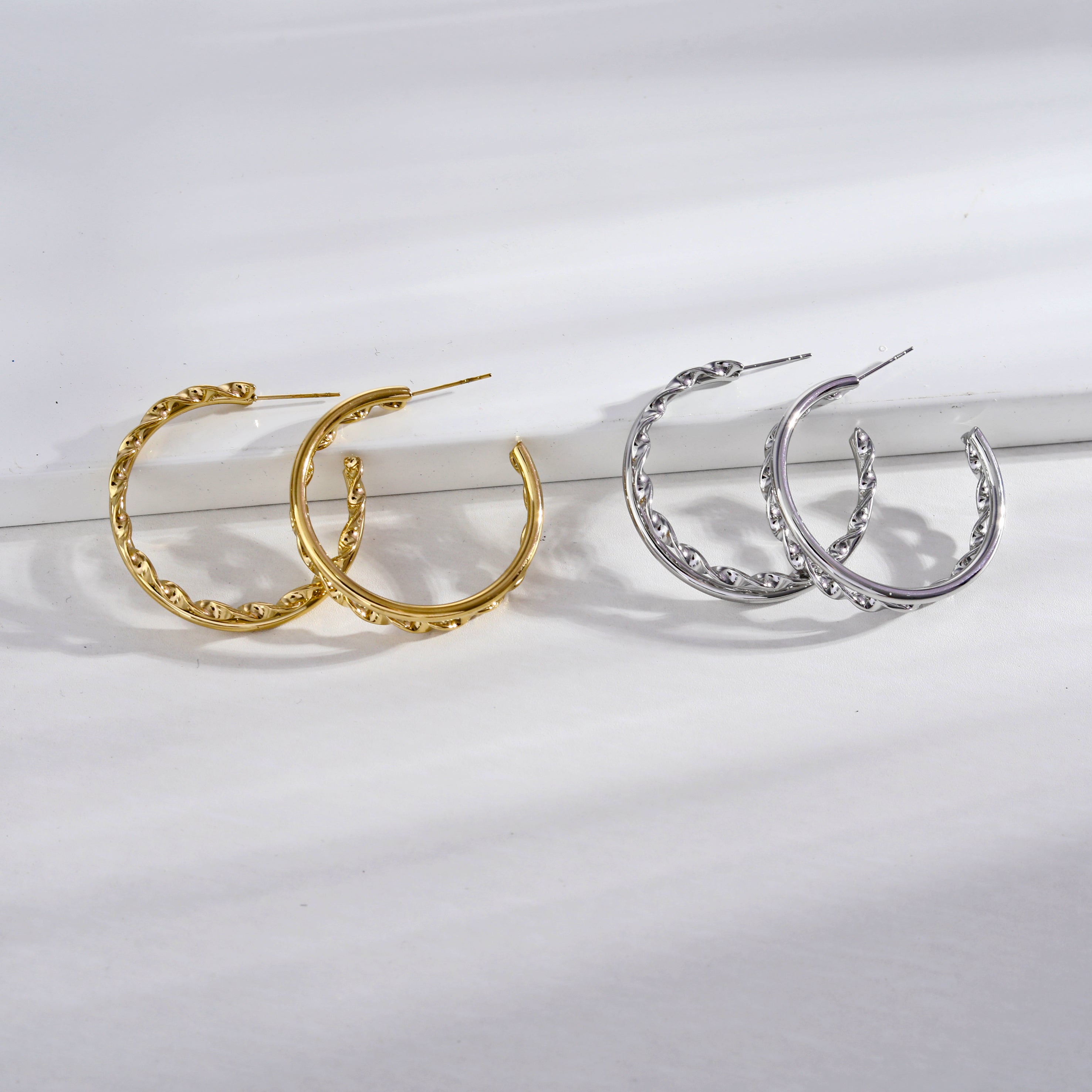 ESME Double Stacked Gold Hoop Earrings