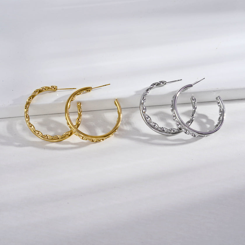 ESME Double Stacked Gold Hoop Earrings