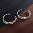 Boucles d'oreilles ESME en argent, double rangée.